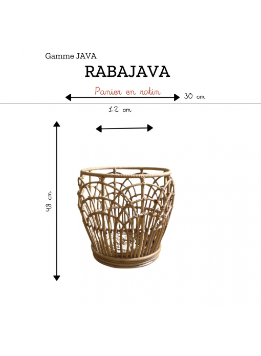 Panier en rotin 38CM - JAVA