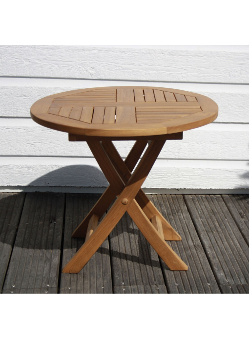 Table pliante jardin junior - en bois TECK - Ronde