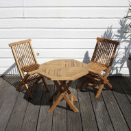 Table pliante jardin junior - en bois TECK - Octogonale